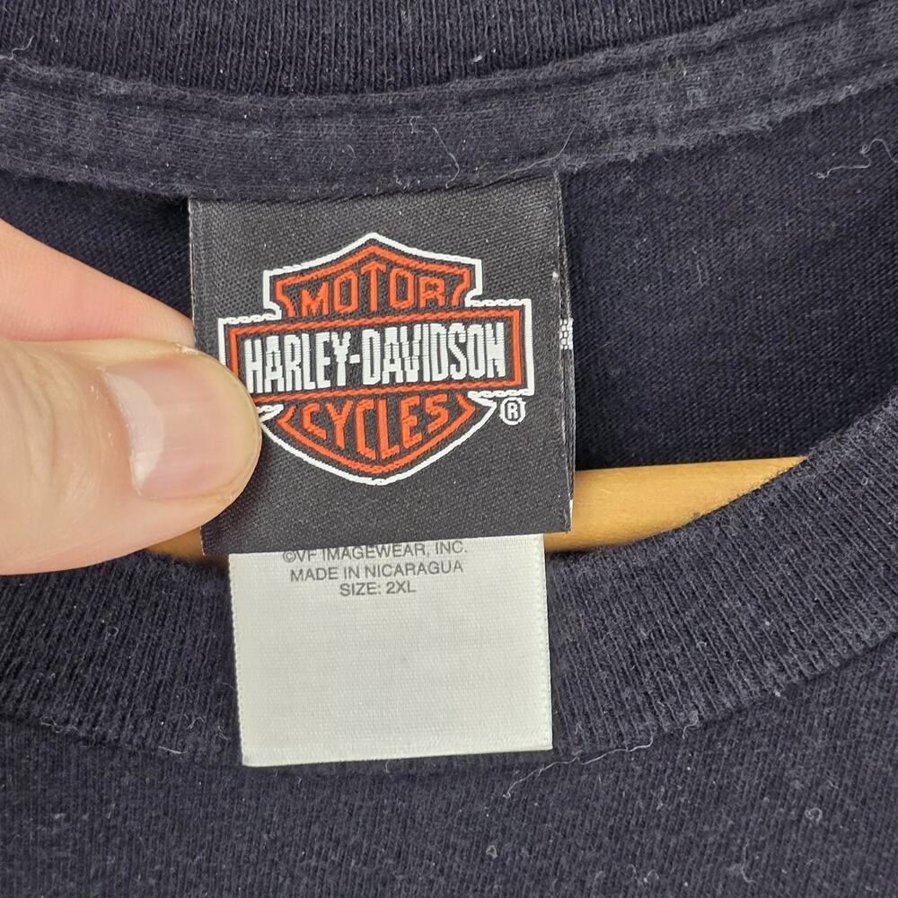 Harley Davidson Shirt Mens XXL Black Eagle Motorcycle Lancaster Ca Biker Y2K - Picture 6 of 14